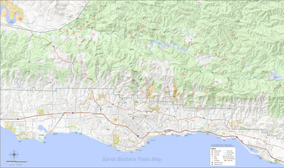 Santa Barbara Outdoors Santa Barbara Trail Map digital map