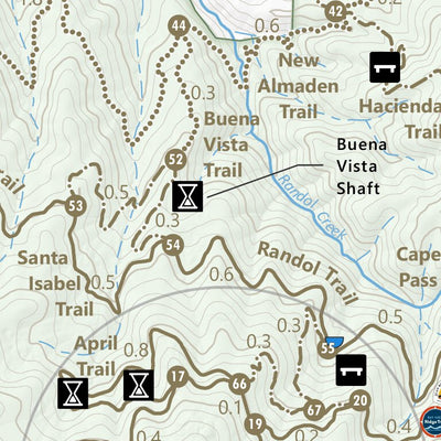 Santa Clara County Parks and Recreation Almaden Quicksilver County Park Guide Map digital map