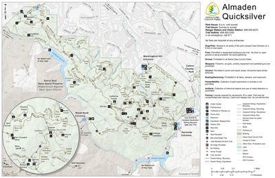 Almaden Quicksilver County Park Guide Map Preview 1