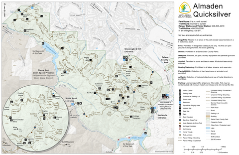 Almaden Quicksilver County Park Guide Map Preview 1