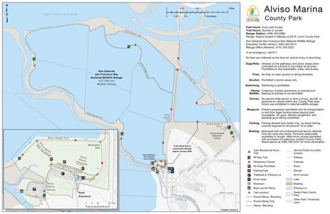 Santa Clara County Parks and Recreation Alviso Marina Guide Map digital map