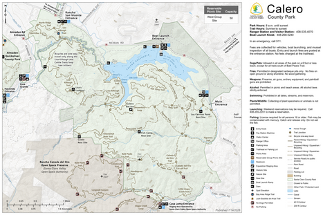 Calero County Park Guide Map Preview 1