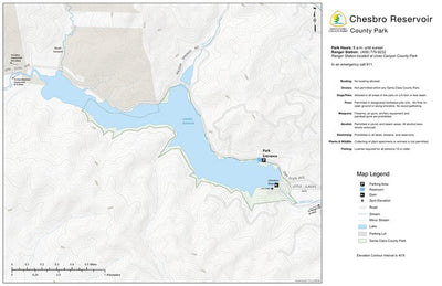 Chesbro Reservoir County Park Guide Map Preview 1