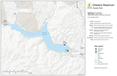 Chesbro Reservoir County Park Guide Map Preview 1