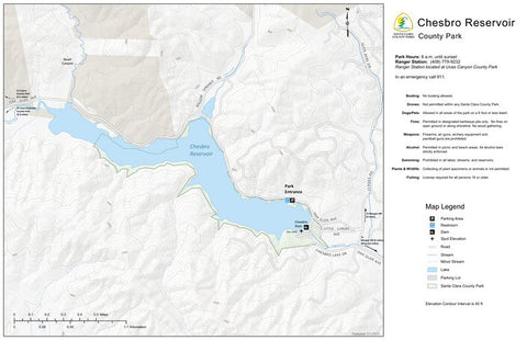 Chesbro Reservoir County Park Guide Map Preview 1