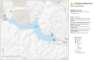 Chesbro Reservoir County Park Guide Map Preview 1