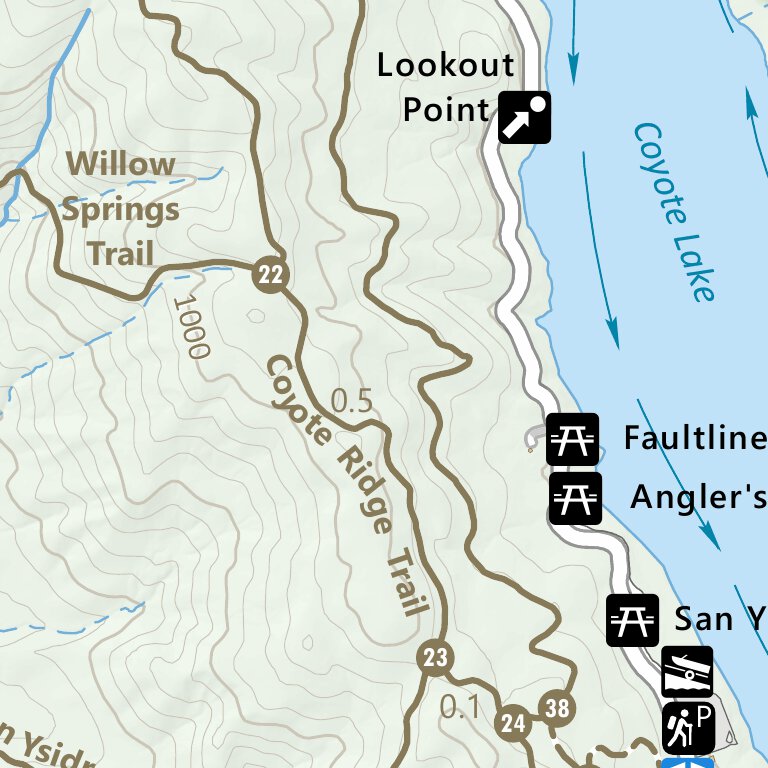 Coyote Lake Harvey Bear Ranch Guide Map by Santa Clara County Parks and ...