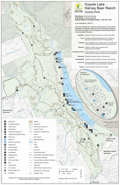 Coyote Lake Harvey Bear Ranch Guide Map Preview 1