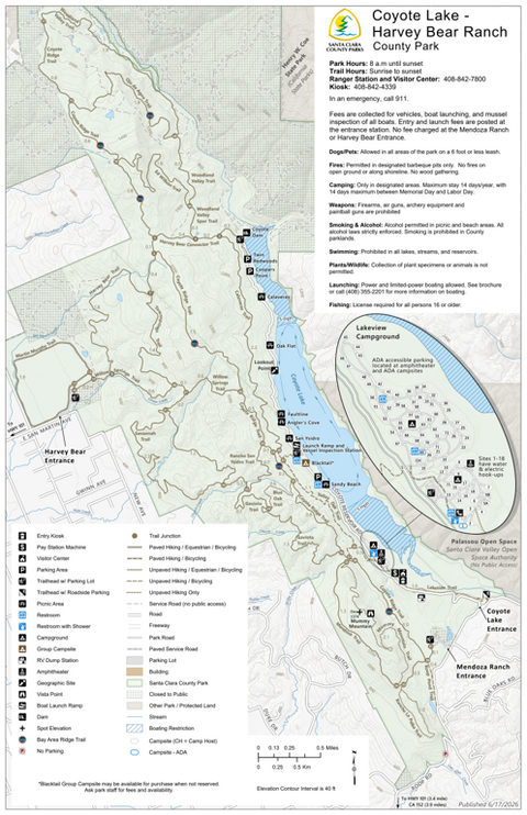 Coyote Lake Harvey Bear Ranch Guide Map Preview 1