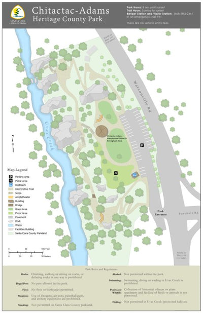 Santa Clara County Parks and Recreation Easy Trails - Chitactac-Adams digital map