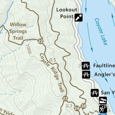 Santa Clara County Parks and Recreation Easy Trails - Coyote Lake Harvey Bear Ranch digital map