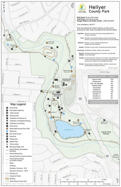 Hellyer County Park Guide Map Preview 1