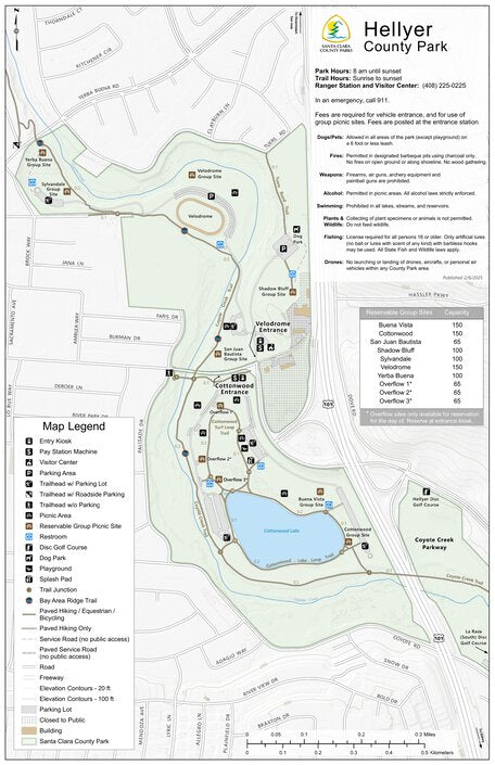 Hellyer County Park Guide Map Preview 1