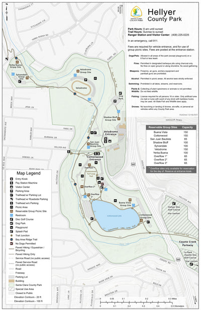 Hellyer County Park Guide Map Preview 1