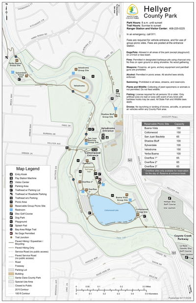 Hellyer County Park Guide Map Preview 1
