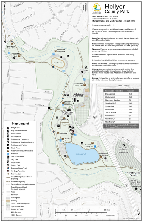 Hellyer County Park Guide Map Preview 1
