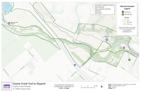 Santa Clara County Parks and Recreation Hike the 100 - Coyote Creek digital map
