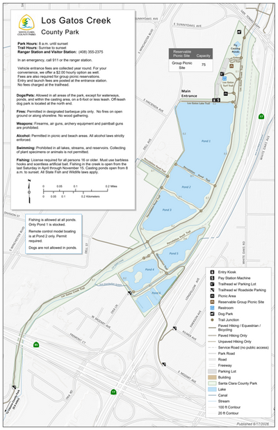 Los Gatos Creek Park Guide Map Preview 1