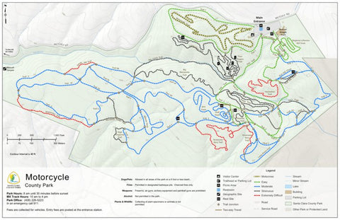 Santa Clara County Parks and Recreation Metcalf Motorcycle Park Guide Map digital map