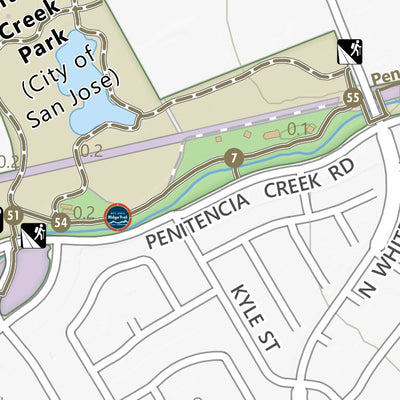 Santa Clara County Parks and Recreation Penitencia Creek County Park Guide Map digital map
