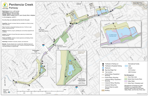 Penitencia Creek County Park Guide Map Preview 1