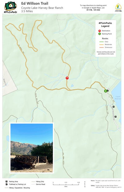 Santa Clara County Parks and Recreation PixInParks 2021 - Coyote Lake digital map