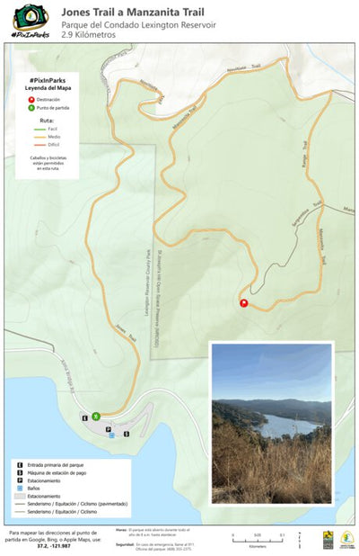 Santa Clara County Parks and Recreation PixInParks 2021 - Lexington en Español digital map