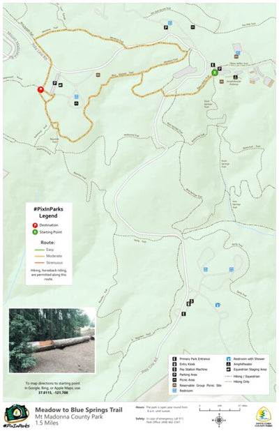 Santa Clara County Parks and Recreation PixInParks 2021 - Mt Madonna digital map