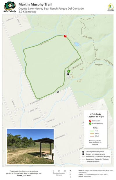 Santa Clara County Parks and Recreation PixInParks 2022 - Esp Coyote Lake digital map