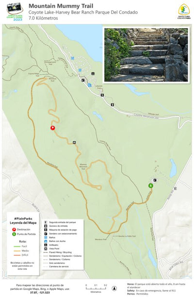 Santa Clara County Parks and Recreation PixInParks 2023 - Spanish - Coyote Lake digital map