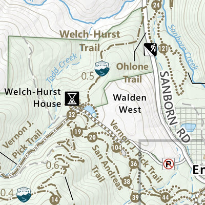 Santa Clara County Parks and Recreation Sanborn County Park Guide Map digital map