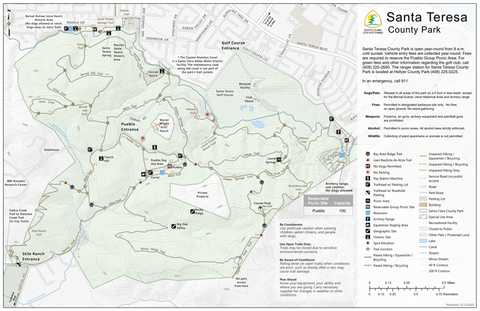 Santa Teresa County Park Guide Map Preview 1