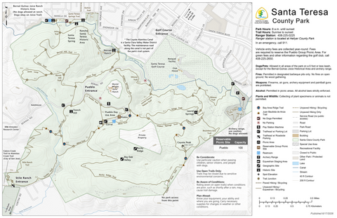 Santa Teresa County Park Guide Map Preview 1