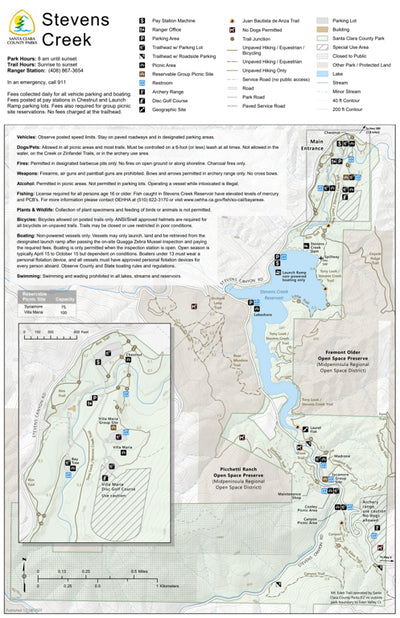 Stevens Creek County Park Guide Map Preview 1