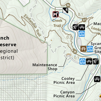 Stevens Creek County Park Guide Map Preview 3