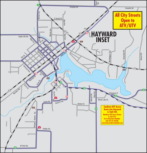 Hayward, WI ATV/UTV Trails & Routes Map by Sawyer County Snowmobile ...