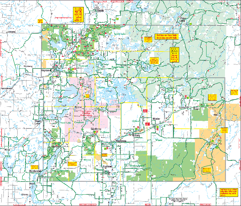 Sawyer County, WI ATV/UTV Trails and Routes 25-26 Map by Sawyer County ...