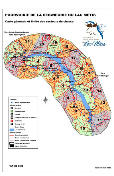 SB Géomatique Carte générale Pourvoirie de la Seigneurie du lac Métis digital map