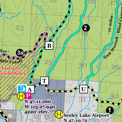 Scenic Montana Trails Seeley Lake Driftriders Map digital map