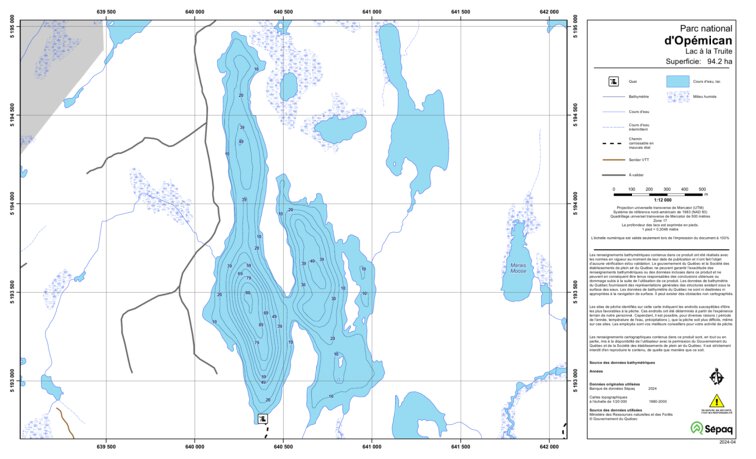 Sepaq Map Lac à la Truite (Opémican) Map by Sepaq | Avenza Maps