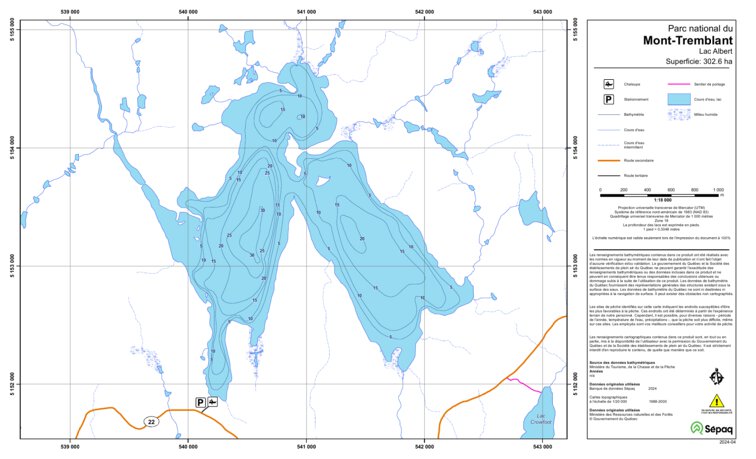 Sepaq Map Lac Albert (Mont-Tremblant) Map by Sepaq | Avenza Maps