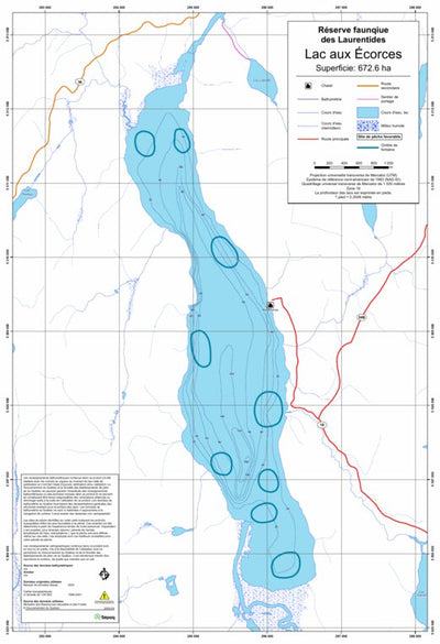 Sépaq Lac aux Écorces (Laurentides) digital map