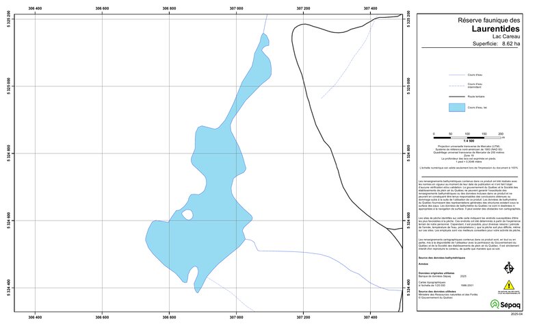 Careau Lac Careau (Laurentides) Map by Sepaq | Avenza Maps
