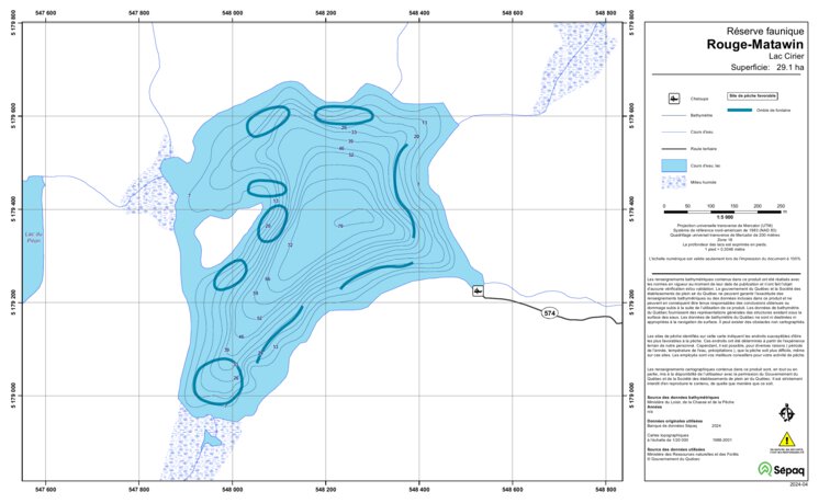 Lac Cirier (Rouge-Matawin) Map by Sepaq | Avenza Maps