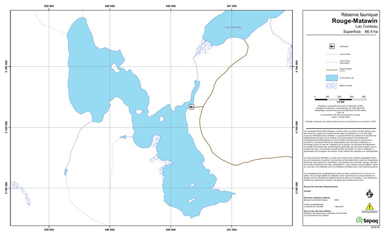 Lac Cordeau (Rouge-Matawin) Map by Sepaq | Avenza Maps