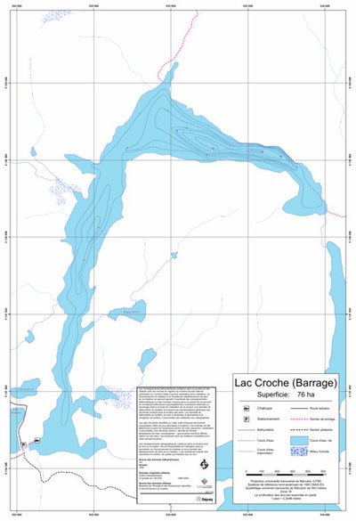 Sépaq Lac Croche-Barrage (Mont-Tremblant) digital map
