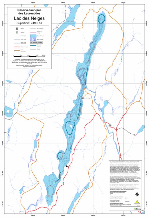 Sepaq Map Lac des Neiges (Laurentides) Map by Sepaq | Avenza Maps