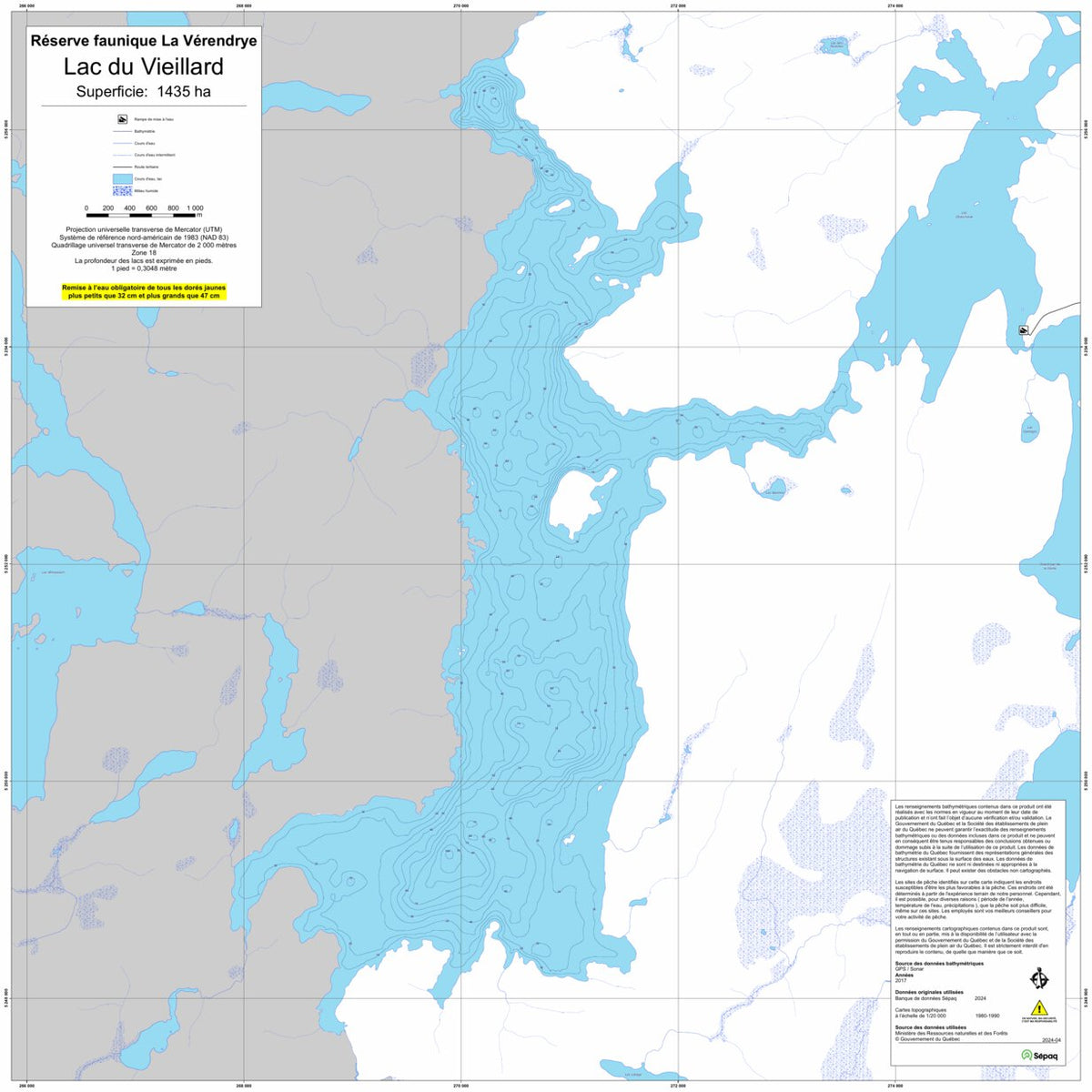 Lac du Vieillard (La Vérendrye) Map by Sepaq | Avenza Maps