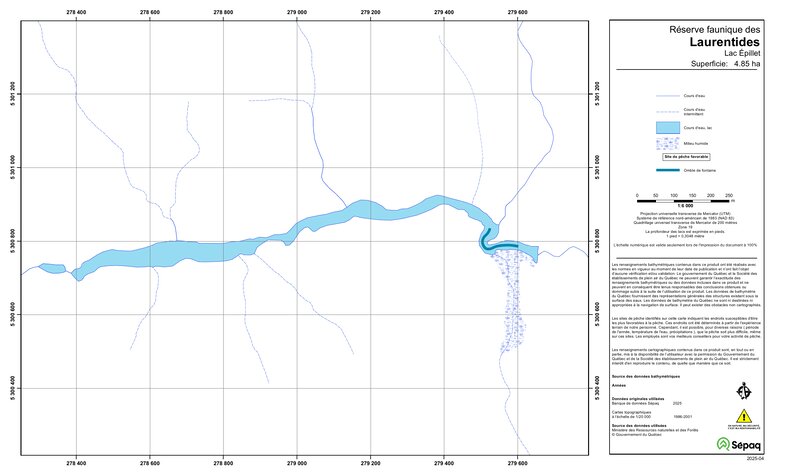Lac Épillet (Laurentides) Map by Sepaq | Avenza Maps
