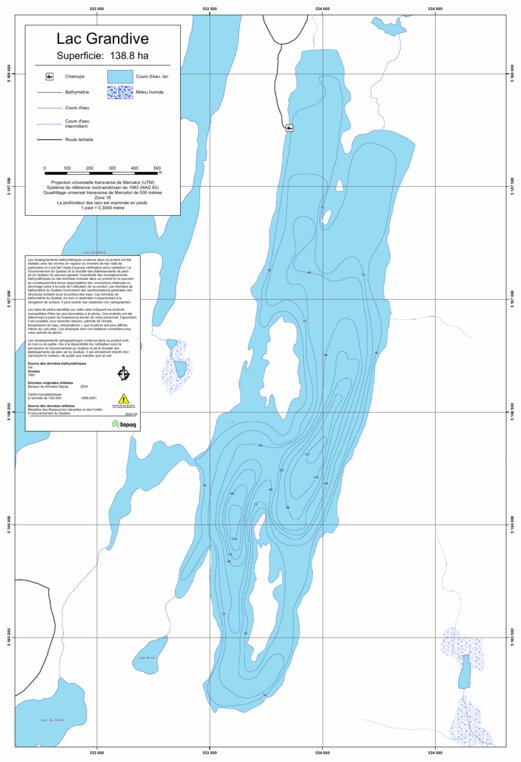 Lac Grandive (Rouge-Matawin) Map by Sepaq | Avenza Maps